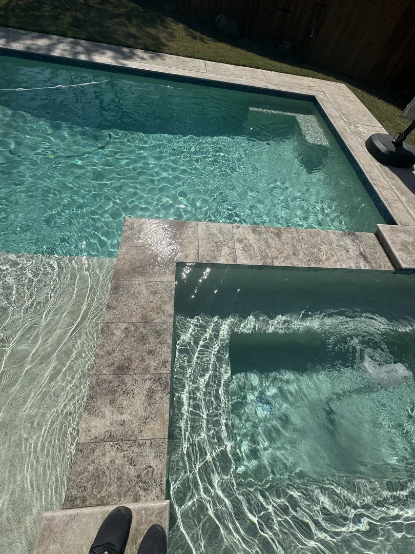 girl playing in pool